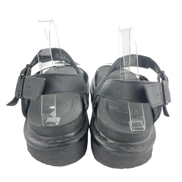 Dr. Martens Voss Hydro Black Leather Ankle Strap Platform Slingback Sandals 10 - Picture 3 of 6